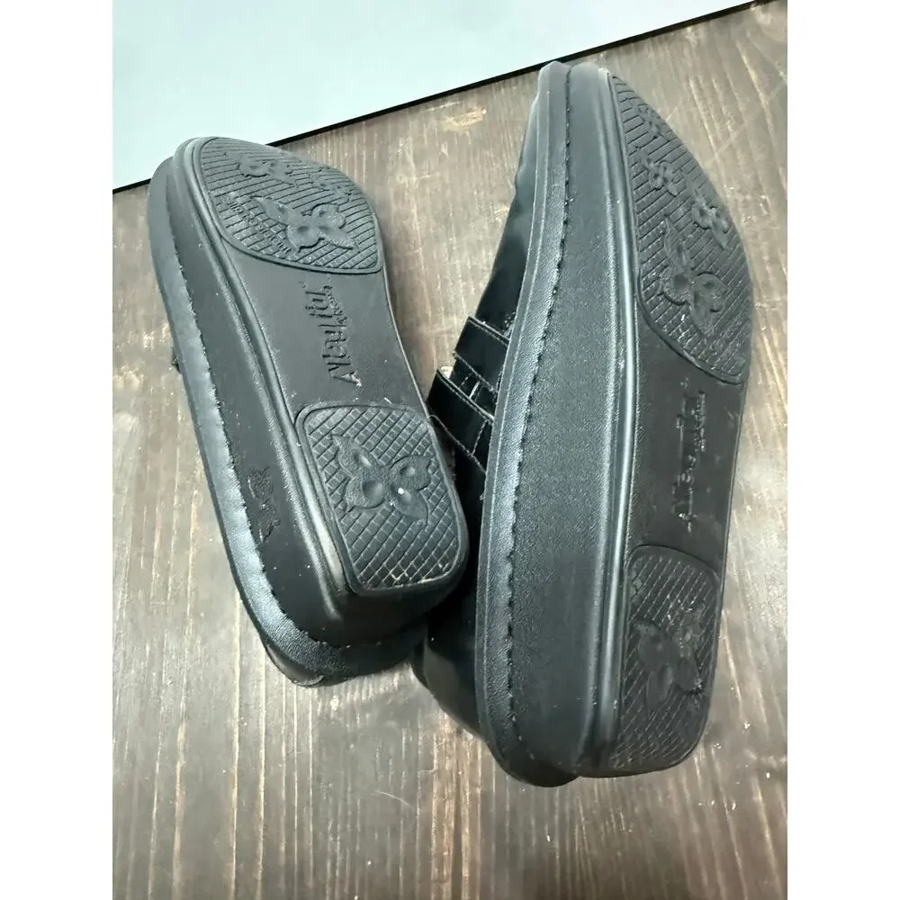 Alegria Black Mules Comfortable Leather Clogs, 38 - Picture 5 of 7